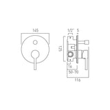 CONC.MANUAL SHOWER VALVE - VADO -  ( CHR - NURI - 0x12 mm - 0inchX0.48inch )