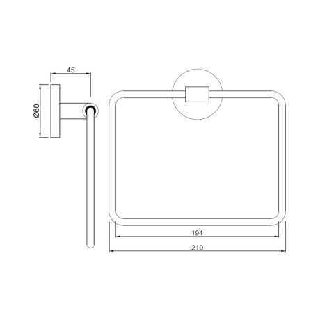 TOWEL  RING SQUARE - JAQUAR FAUCETS -  ( GOLD DUST - CONTINENTAL ACC. - 0x0 mm - 0inchx0inch )