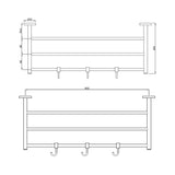 TOWEL RACK 600MM LONG WITHOUT LOWER HANG - JAQUAR FAUCETS -  ( GOLD DUST - CONTINENTAL ACC. - 0x600 mm - 0inchX24inch )