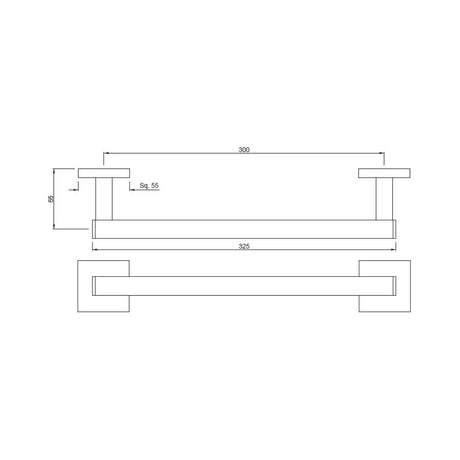 GRAB BAR - JAQUAR FAUCETS -  ( GOLD DUST - ACC. KUBIX PRIME - 0x300 mm - 0inchX12inch )