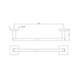 TOWEL  RAIL - JAQUAR FAUCETS -  ( GOLD DUST - ACC. KUBIX PRIME - 0x600 mm - 0inchX24inch )