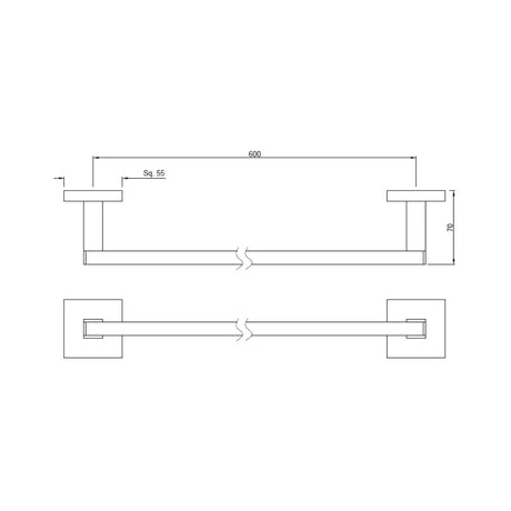 TOWEL  RAIL - JAQUAR FAUCETS -  ( GOLD DUST - ACC. KUBIX PRIME - 0x600 mm - 0inchX24inch )