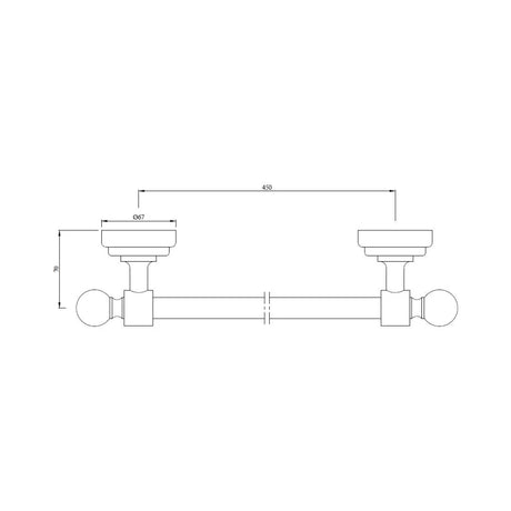 TOWEL RAIL - JAQUAR FAUCETS -  ( GOLD DUST - QUEENS ACC. - 0x300 mm - 0inchX12inch )
