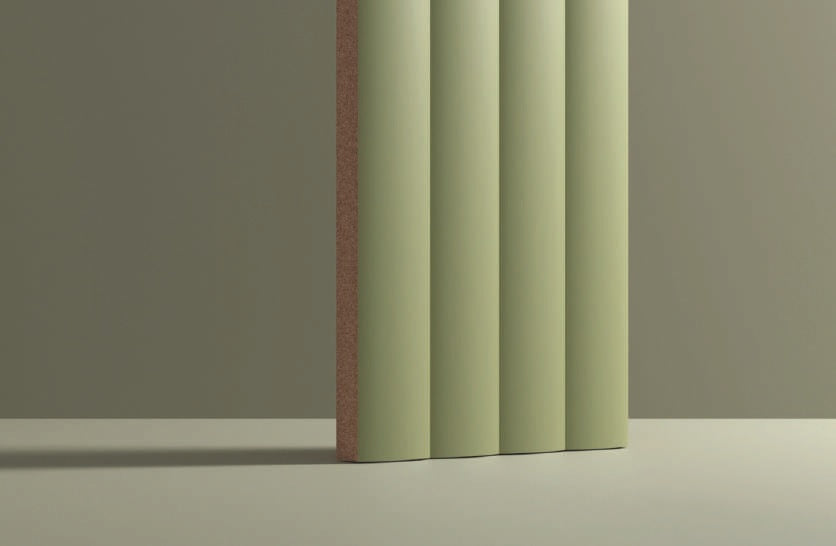 FLUYE BAMBU GREEN 10MM - COLORTILE -  (  - FLUTE MATT - 300x75 mm - 12inchX3inch )