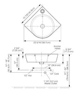SPAN CORNER WALL-MOUNT - KOHLER POPULAR -  ( WHITE - POPULAR - 569x403 mm - 22.7inchX16inch )