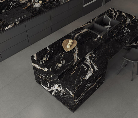 BLACK FUSION ULTRA GLEAM - PORCEKO -  (  - QUARRY BLACK - 3000x790x15 mm - 118.11inchX31.1inchX0.6inch )