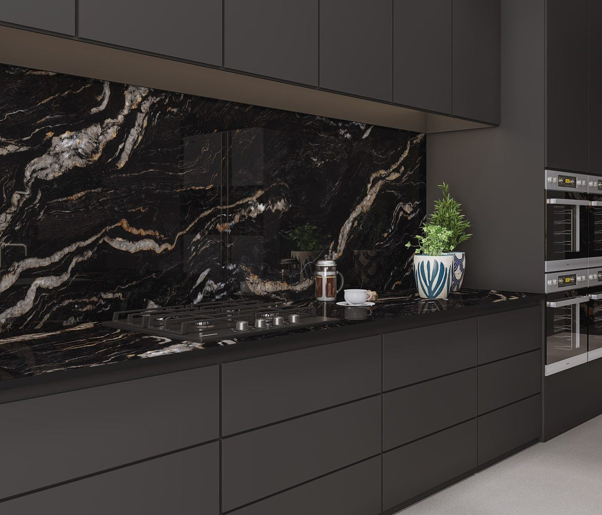 BLACK FUSION ULTRA GLEAM - PORCEKO -  (  - QUARRY BLACK - 3000x790x15 mm - 118.11inchX31.1inchX0.6inch )