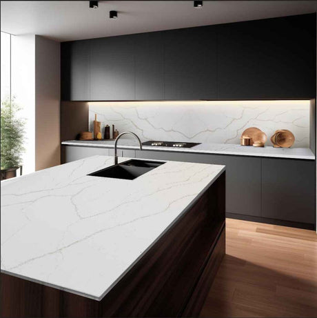 CALACATTA-8 - CALACATTA ORO (6420) - SURFACES -  (  - TABQUARTZ - 3270x1640x20 mm - 128.74inchX64.57inchX0.8inch )