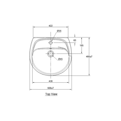 WALL-HUNG WASH BASIN - AMERICAN STANDARD -  ( WHITE - WINSTON - 506x460 mm - 20inchX18inch )