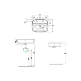 VESSEL COUNTER TOP WASHBASIN - AMERICAN STANDARD -  ( WHITE - SIGNATURE - 550x450 mm - 22inchX18inch )