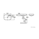 VESSEL COUNTER TOP WASHBASIN W/OTAP HOLE - AMERICAN STANDARD -  ( WHITE - SIGNATURE - 550x450 mm - 22inchX18inch )