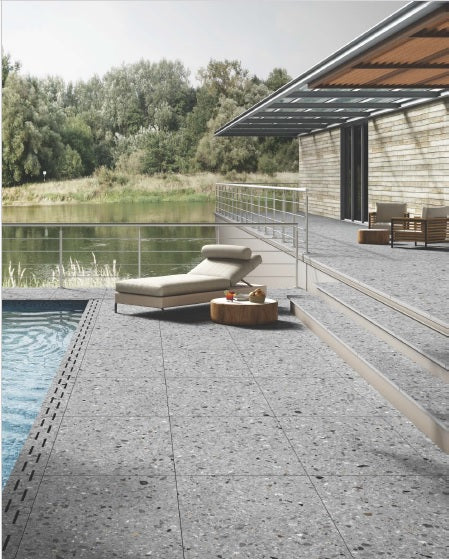 CHEPO SILVER MATT - SIMPOLO-TILES -  (  - ROCK DECK MATT - 400x400x12 mm - 16inchX16inchX0.5inch )