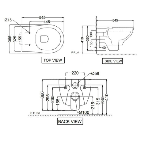 CNS-WHT-961SPP - WALL HUNG WC W/SOFT CLOSING  S/CVR ( BOLT DISTANCE 9INCH) - JAQUAR SWARE -  (  -  - 0x0 mm - 0inchx0inch )