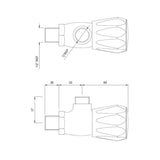 (PRUN)ANGULAR STOP COCK W/O FLANGE - JAQUAR FAUCETS -  ( CHROME - CONTINENTAL - 0x15 mm - 0inchX0.5inch )