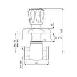 EXPOSED PART KIT OF CONC STOP COCK - JAQUAR FAUCETS -  ( CHROME - CONTINENTAL - 0x15 mm - 0inchX0.5inch )