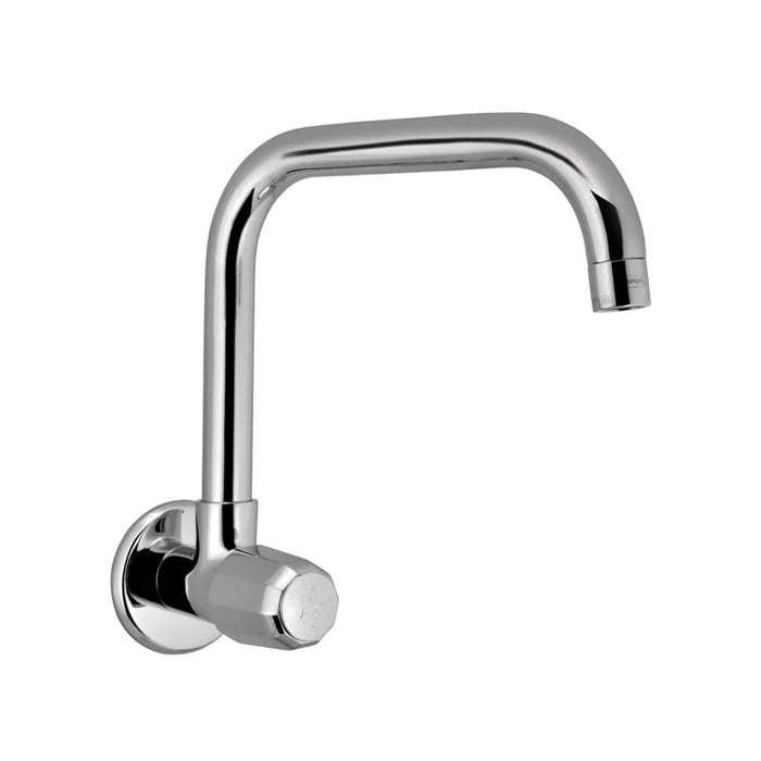 SINK COCK WITH PIPE & SWINGING SPOUT - JAQUAR FAUCETS -  ( CHROME - CONTINENTAL PRIME - 0x15 mm - 0inchX0.5inch )