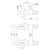 W/M SHOWER MIXER FOR SHOWER CUBICLES - JAQUAR FAUCETS -  ( CHROME - CONTINENTAL PRIME - 0x15 mm - 0inchX0.5inch )