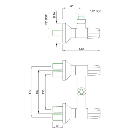 W/M SHOWER MIXER FOR SHOWER CUBICLES - JAQUAR FAUCETS -  ( CHROME - CONTINENTAL PRIME - 0x15 mm - 0inchX0.5inch )