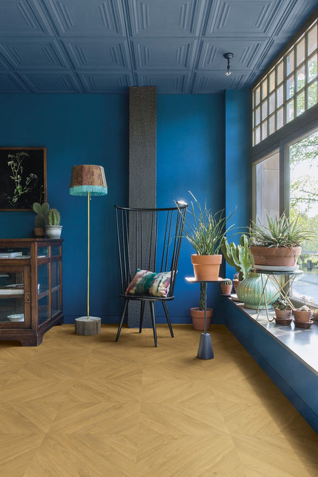 CHEVRON OAK NATURAL (8 MM) AC4 - QUICK-STEP -  (  - IMPRESSIVE PATTERN - 1200x396x8 mm - 48inchX15.84inchX0.32inch )