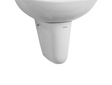 White pedestal sink on a white background