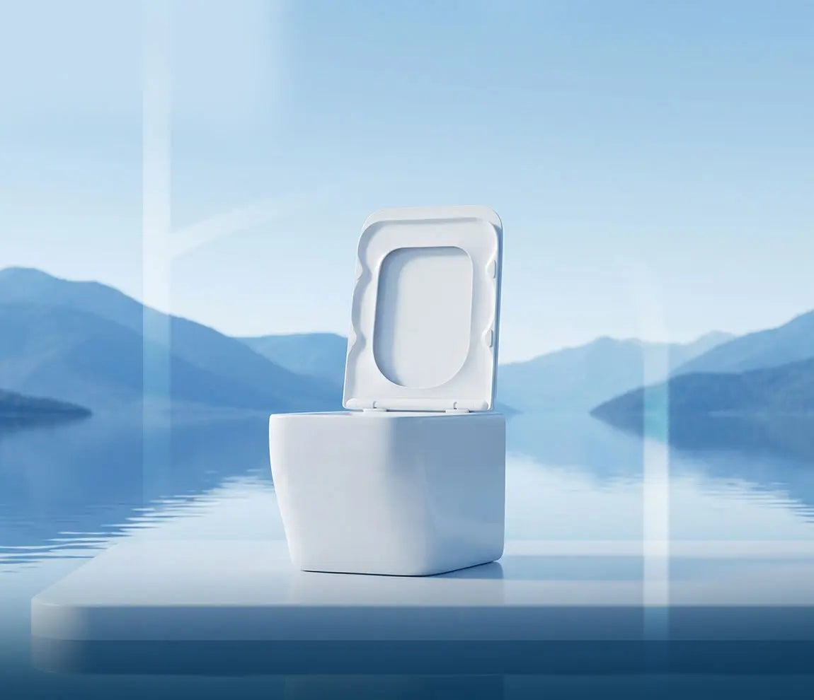 MARIANA EDGE WALL MOUNTED EWC WITH SEAT COVER - HINDWARE -  ( STAR WHITE - MARIANA EDGE - 540x360 mm - 21.6inchX14.4inch )