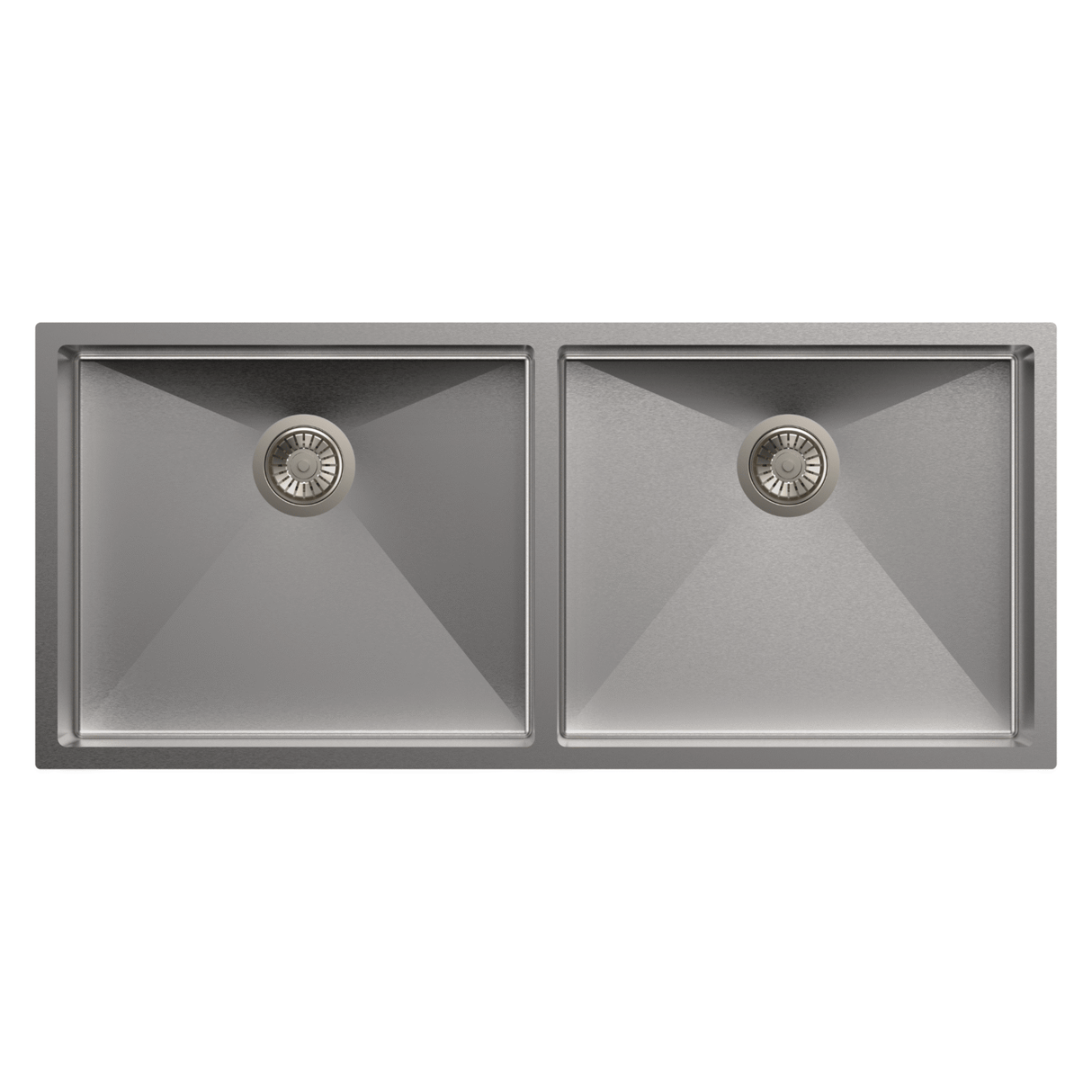 2 BOWL W/O DRAIN BOARD (DEPTH 8INCH) THK 1MM - CARYSIL -  ( MATT - QUADRO - 1143x500 mm - 45inchX20inch )