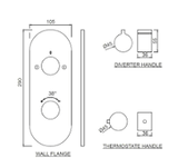 AQUAMAX EXPOSED PART KIT OF THERMOSTATIC SHOWER MIXER WITH 2-WAY OUTLET WITH SLEEVE (COMPATIBLE WITH ALD-681N)- JAQUAR FAUCETS -  ( CHROME - LAGUNA - 0x15 mm - 0inchX0.5inch )