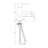 S.L. BASIN MIXER WITH BRAIDED PIPES - JAQUAR FAUCETS -  ( CHROME - D-ARC - 0x15 mm - 0inchX0.5inch )