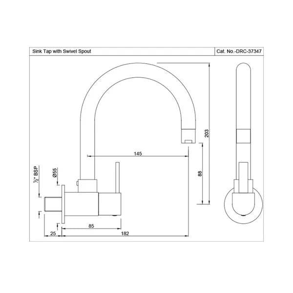(PRUN)SINK COCK W/M WITH FLANGE - JAQUAR FAUCETS -  ( CHROME - D-ARC - 0x15 mm - 0inchX0.6inch )