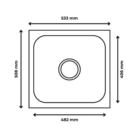 SS KITCHEN SINK 1.0 BOWL (DEPTH 8INCH) WASTE COUPLING WITH PLUMBING KIT - FUTURA -  ( SATIN - DURA - 533x508 mm - 21.32inchX20.32inch )