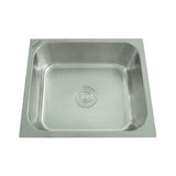 SS KITCHEN SINK 1.0 BOWL W/O DRAIN BOARD (DEPTH 8INCH) WASTE COUPLING WITH PLUMBING KIT - FUTURA -  ( SATIN - DURA - 533x457 mm - 21.32inchX18.28inch )