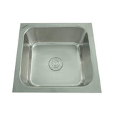 SS KITCHEN SINK 1.0 BOWL (DEPTH 8INCH) WASTE COUPLING WITH PLUMBING KIT - FUTURA -  ( SATIN - DURA - 533x508 mm - 21.32inchX20.32inch )