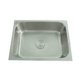 SS KITCHEN SINK 1.0 BOWL (DEPTH 8INCH) WASTE COUPLING WITH PLUMBING KIT - FUTURA -  ( SATIN - DURA - 609x457 mm - 24.36inchX18.28inch )