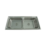 SS KITCHEN SINK 2.0 BOWL W/O DRAINBOARD (DEPTH 8INCH) WASTE COUPLING WITH PLUMBING KIT - FUTURA - (SATIN - DURA - 1143x508 mm - 45inchX20inch)