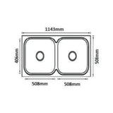 SS KITCHEN SINK 2.0 BOWL W/O DRAINBOARD (DEPTH 8INCH) WASTE COUPLING WITH PLUMBING KIT - FUTURA - (SATIN - DURA - 1143x508 mm - 45inchX20inch)