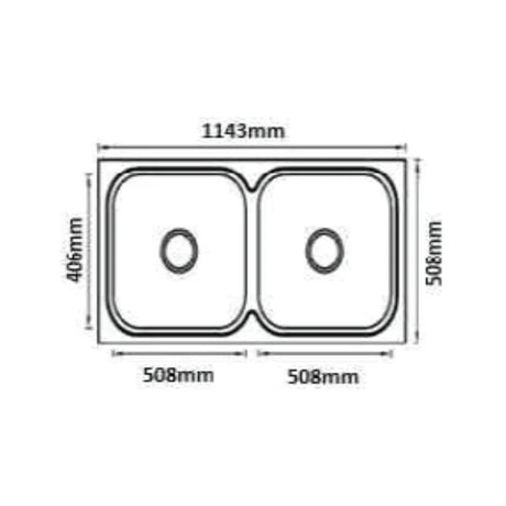 SS KITCHEN SINK 2.0 BOWL W/O DRAINBOARD (DEPTH 8INCH) WASTE COUPLING WITH PLUMBING KIT - FUTURA - (SATIN - DURA - 1143x508 mm - 45inchX20inch)