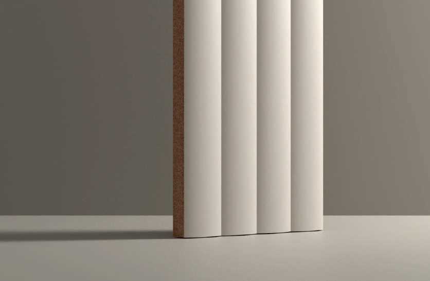 FLUTE DUSTY GREY 10MM - COLORTILE -  (  - FLUTE MATT - 300x75 mm - 12inchX3inch )