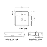 WASH BASIN COUNTER TOP EDGE-45S - HINDWARE -  ( STAR WHITE - ITALIAN - 450x450 mm - 18inchX18inch )