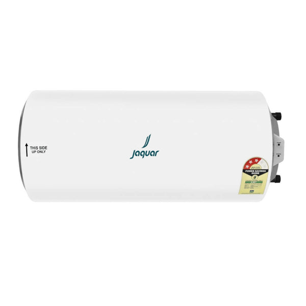 ELENA HORIZONTAL MANUAL STORAGE WATER HEATER 15 LTR (2KW)(LHS)- JAQUAR GEYSERS - ( WHITE - ELENA - 500x310 mm - 20inchX12inch )
