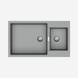 QUARTS 1.5 BOWL W/O DRAIN BOARD (DEPTH.8INCH) - CARYSIL -  ( GRANITE METALLIC CROMA - ENIGMA - 860x500 mm - 34inchX20inch )
