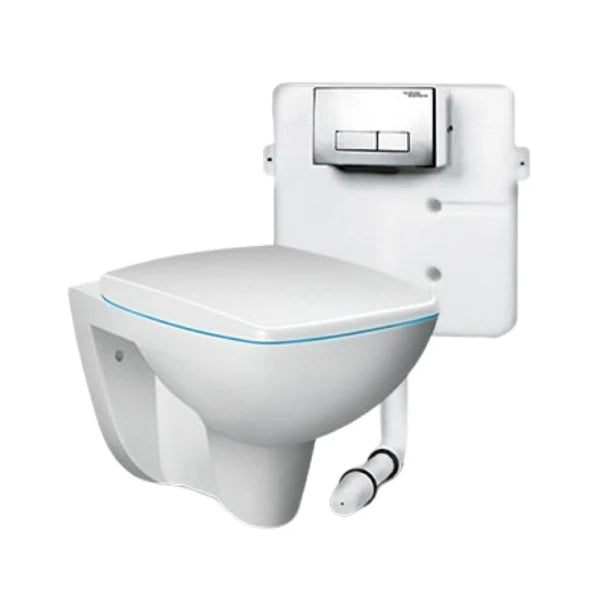 EWC ENIGMA COMBO W/CUTE FLUSH PLATE & CISTRN - HINDWARE -  ( STAR WHITE - ITALIAN - 0x0 mm - 0inchX0inch )