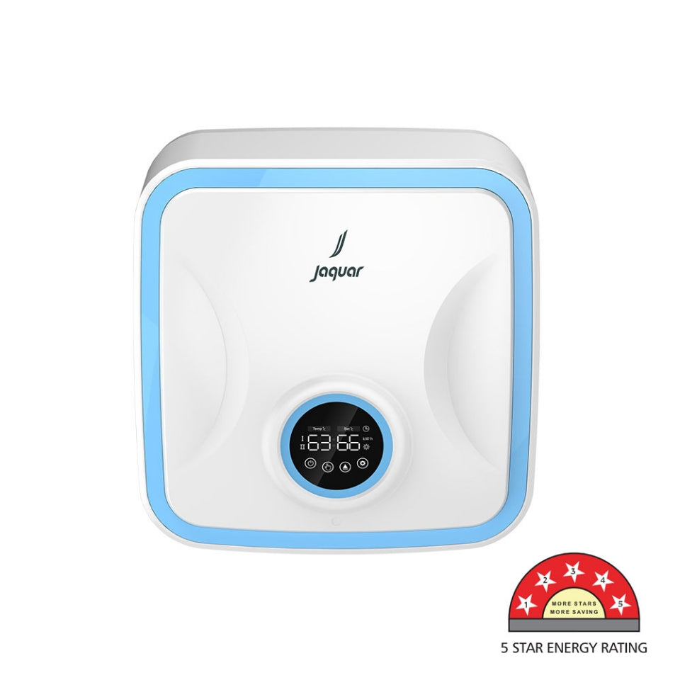 15L DIGITAL W/REM 1-2-3KW (5 STAR) - JAQUAR GEYSERS -  ( WHITE - ERICA VERTICAL - 385x385 mm - 15inchX15inch )