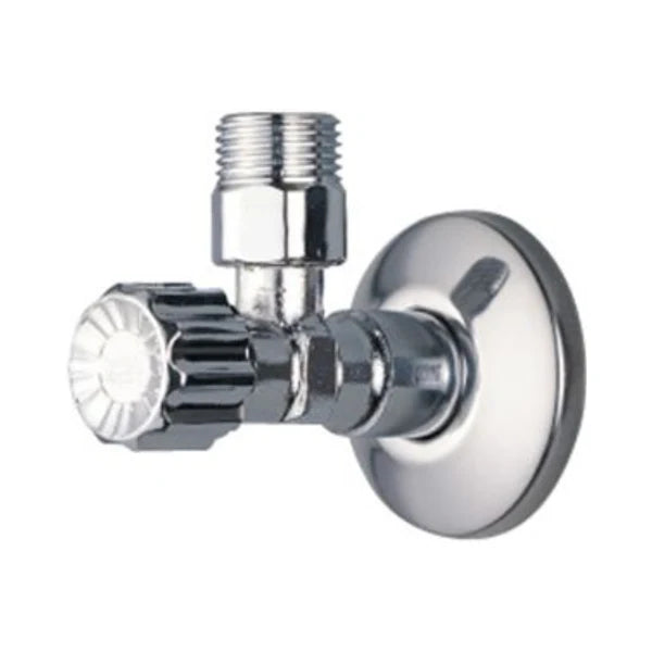 ANGLE STOP COCK WITH FLANGE - AMERICAN STANDARD -  ( CHROME - ANGLE VALVE - 0x15 mm - 0inchX0.5inch )