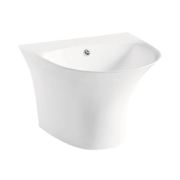 WASH BASIN FABIO W/INTEGRATED PEDESTAL - HINDWARE -  ( STAR WHITE -  - 480x425 mm - 19.2inchX17inch )