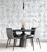 FACE LINE WHITE HL - EUROPEAN -  (  - ART SERIES - 250x250 mm - 10inchX10inch )