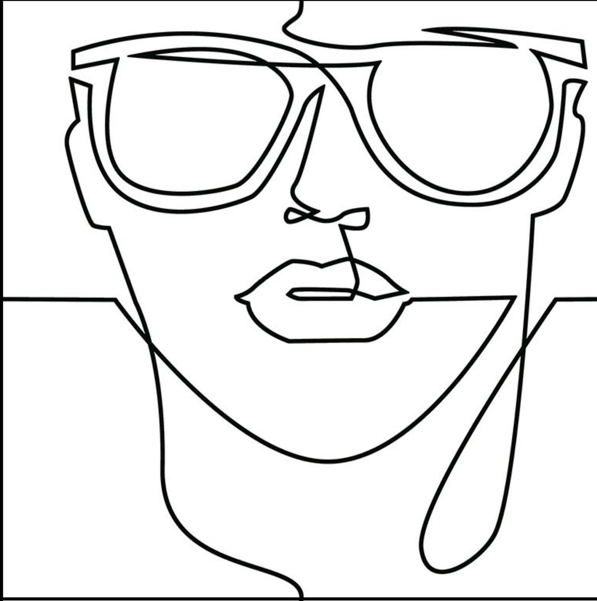 FACE LINE WHITE HL - EUROPEAN -  (  - ART SERIES - 250x250 mm - 10inchX10inch )
