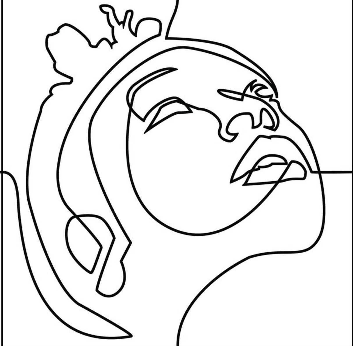 FACE LINE WHITE HL - EUROPEAN -  (  - ART SERIES - 250x250 mm - 10inchX10inch )