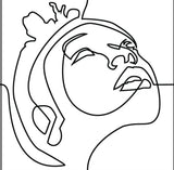 FACE LINE WHITE HL - EUROPEAN -  (  - ART SERIES - 250x250 mm - 10inchX10inch )