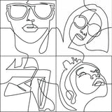 FACE LINE WHITE HL - EUROPEAN -  (  - ART SERIES - 250x250 mm - 10inchX10inch )