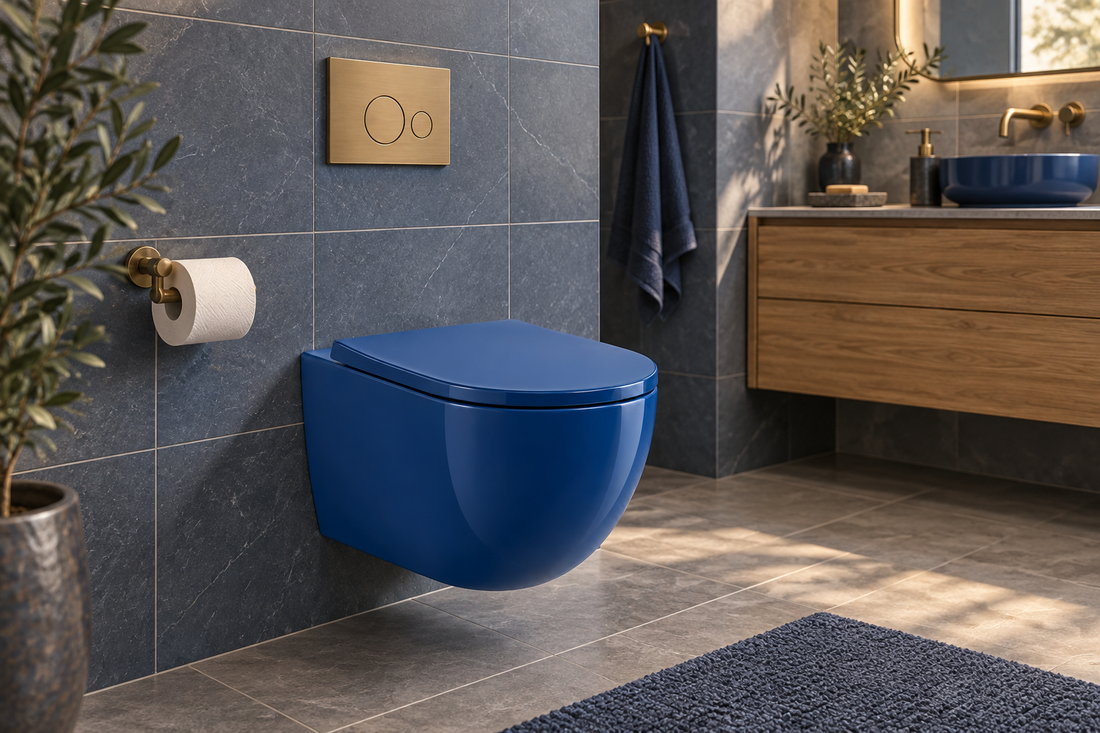 favorite blue pot bathroom room